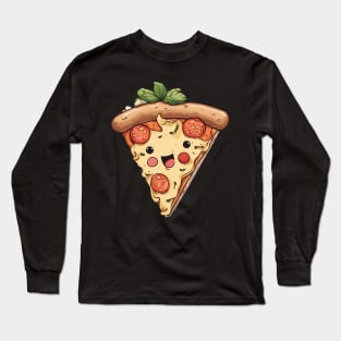 Kawaii Pizza Long Sleeve T-Shirt